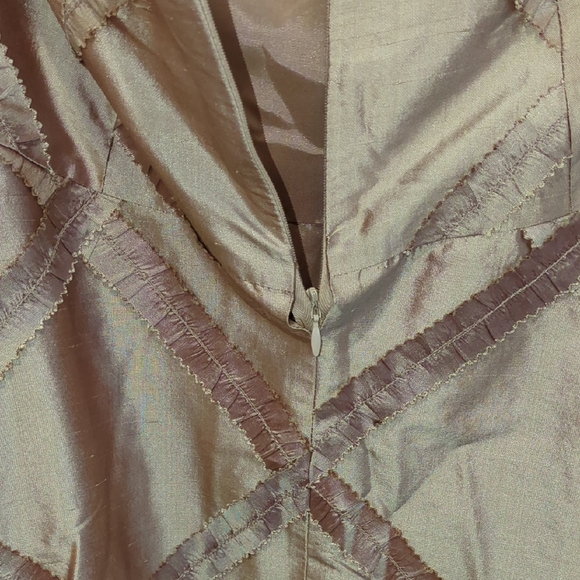 Nanette Lepore Y2K Girly Flirty Gold silk lace ruffle flare skirt Size 2 - Picture 8 of 8